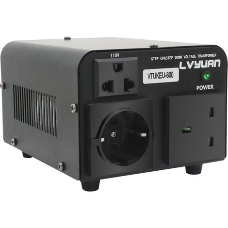 Convertisseur de tension 800 VA 220 V/110 V - Transformateur élévateur/réducteur de tension 800 W USA, sortie 110/120 Volt 220/230 Volt AC (1/5)