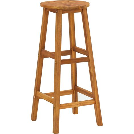INLIFE Tabourets de bar 4 pcs Bois d'acacia solide (1/5)