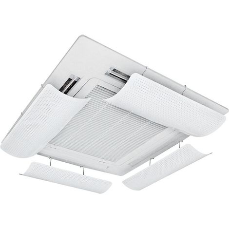 Lot de 4 DéFlecteur de Climatiseur pour Climatiseur Central, Abs LéGer et Souple et Flexible, Installation Simple, Vent Guide Microporeux, EmpêChe L''air de Souffler Droit, 58 Cm (1/5)