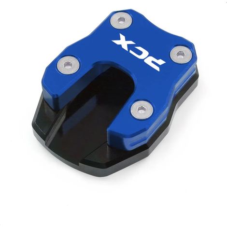 Béquille latérale (bleue avec logo) pour motos Honda PCX125, PCX150 et PCX160 (toutes années), avec plaque d'extension et coussinet. Compatible avec tous les modèles (bleu, avec logo). Puissance maxim (1/4)
