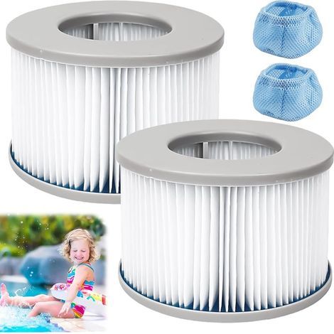 MSpa Lot de 2 cartouches filtrantes pour filtre à eau, cartouches filtrantes avec 2 housses de protection de filtre, cartouche filtrante de rechange, accessoires pour Mspa (1/5)