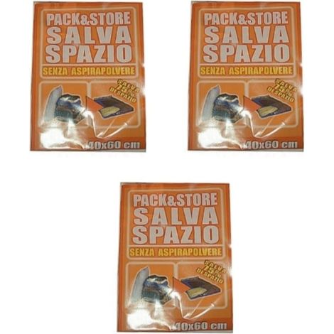 3 Busta buste  Salvaspazio Da Viaggio 40x60cm Per Aspirapolvere Universale Mc O575