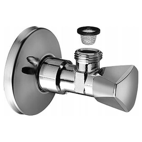 Robinet d'angle Sanland 1/2" x 3/8" - chromé - avec filtre - en laiton de haute qualité (1/2)
