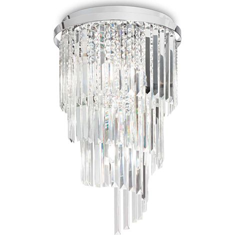 Plafoniera Contemporanea Carlton Metallo-Cristallo Cromo 8 Luci E14 (1/2)