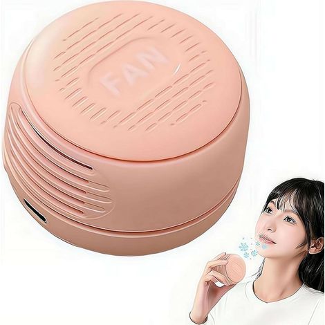Mini ventilateur clip portable rechargeable, ventilateur personnel silencieux 3 vitesses-Rose (1/5)