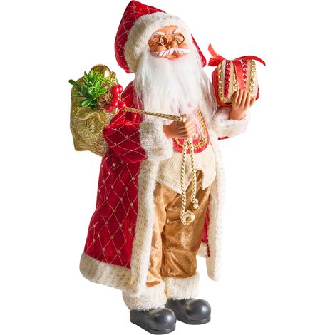 Decoración de Navidad Papá Noel figura de pie adorno navideño rojo Ramvatn
