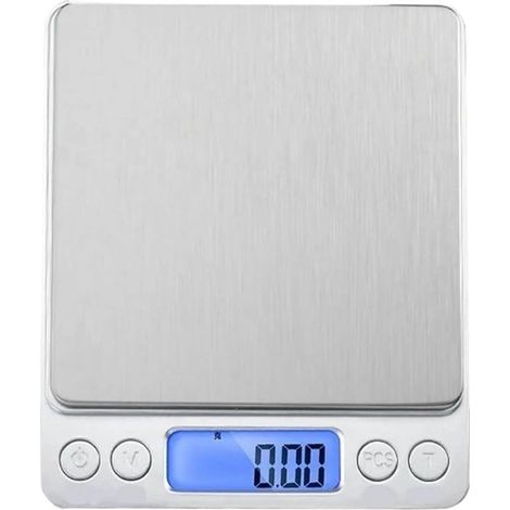 Balance de cuisine numérique mini de poche en acier inoxydable, balance électronique de précision for bijoux, pesée au gramme près (0,01 g / 500 g) (1/5)