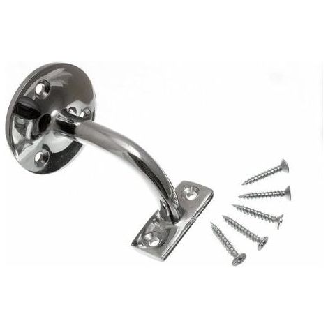 Lot de 10 supports muraux pour rail d'escalier en laiton chromé 63 mm (1/2)