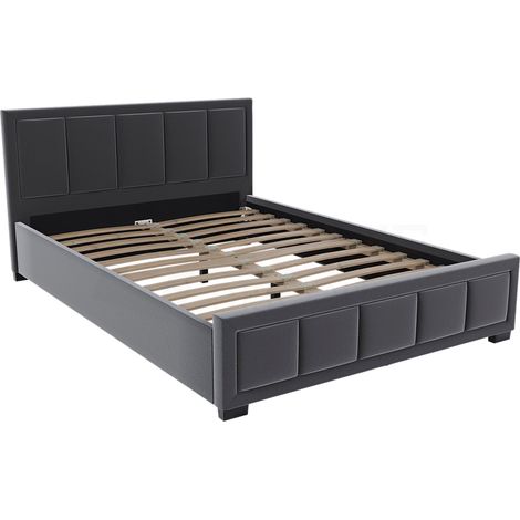 Vanita 5ft King Size Modern Fabric Bed Frame, 150 x 200 cm, Dark-Grey (1/5)