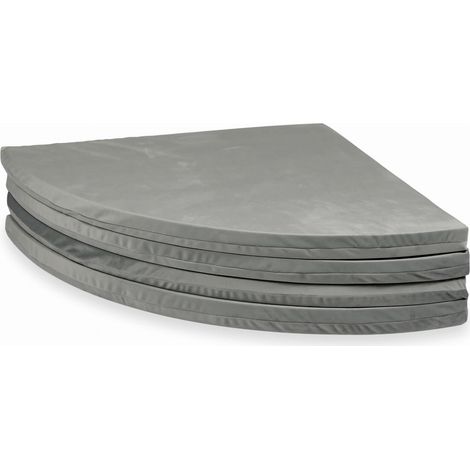 Tappeto da gioco per bambini 160cm, rotondo, pieghevole, velluto grigio (1/4)