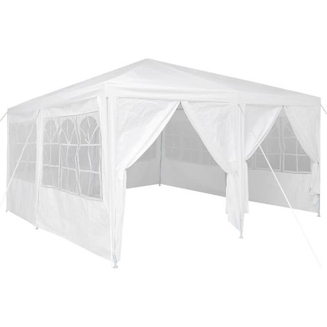 Tente de fête Blanc 400 x 400 x 266 cm Polyester et Acier CFW635567 (1/5)