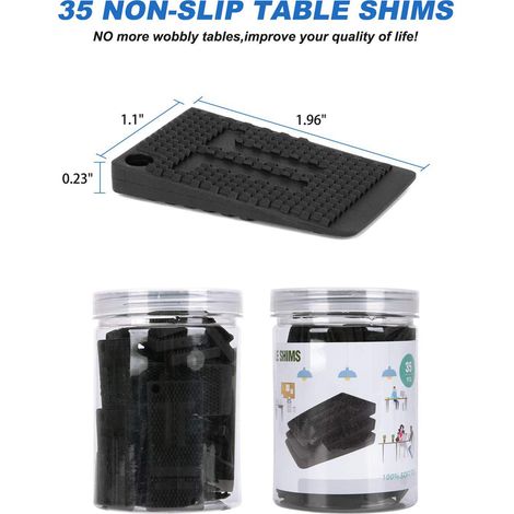 Cales en plastique, patins de nivellement pour meubles, pieds en caoutchouc robustes et durables, supportant un poids extrême, pour pieds de table, chaises, armoires et pieds de table. (1/5)
