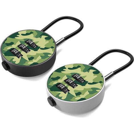 Mini cadenas à combinaison (camouflage, lot de 2) pour valises, casiers de salle de sport et fermetures éclair de sacs à dos. (1/5)