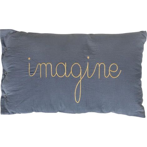 Coussin Déco "Lili" 30x50cm Bleu Gris (1/2)
