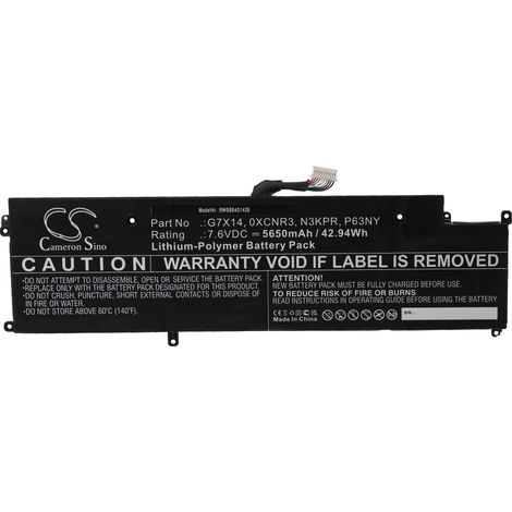vhbw Akku kompatibel mit Dell Latitude 13 7370, 7370, E7370 Notebook (5650 mAh, 7,6 V, Li-Polymer) (1/2)