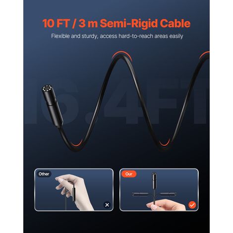 Caméra Endoscopique avec Câble Semi-rigide 3 m, Endoscope HD 1920p pour Android et iOS, avec 8 Lumières LED Réglables, Zoom, Étanch… (1/5)