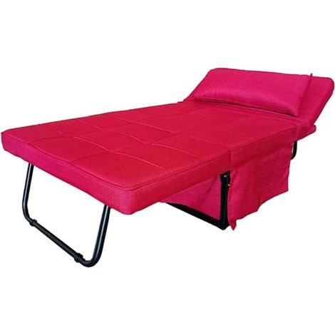 Pouf Poltrona trasformabile in letto GARDENIA in tessuto BORDEAUX
