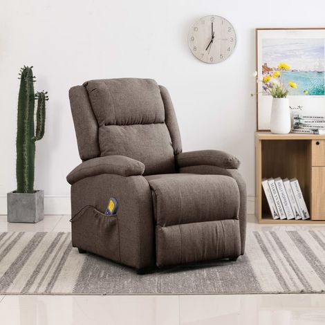 FIMEI Fauteuil inclinable de massage Taupe Tissu (1/5)