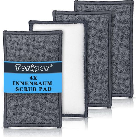 4x Auto Innenraum Scrub Pads Set Mikrofaser Reinigungsschwamm für Cockpit & Polster (1/5)