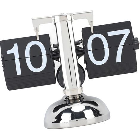 Horloge rabattable - TBEST - Horloge à bascule mécanique - Acier inoxydable 304 - Noir - Réglable (1/5)