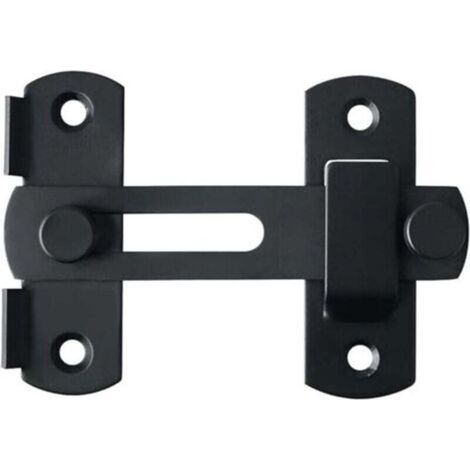 Verrou Porte Coulissante Serrure Volet Loquet Porte Verrou Portail à Bascule Boulon avec Vis pour Porte, Fenêtre, Placard et Jardin, Finition Noir Mat en Acier Inoxydable
