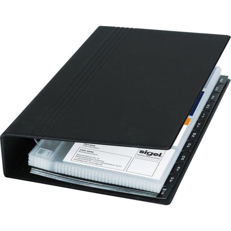 Sigel Organizzatore di biglietti da visita nero 147 x 265 mm