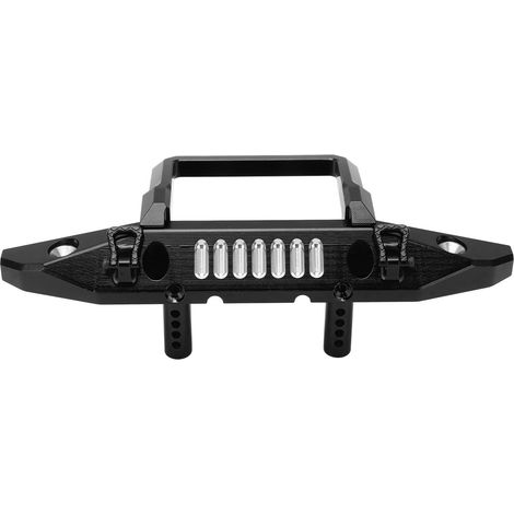 Pare-chocs avant en alliage d'aluminium avec emplacement pour feu LED pour voiture Axial 1/6 SCX6, noir (1/5)