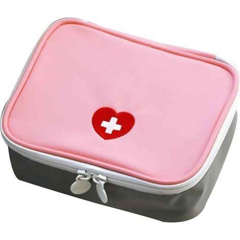 Trousse de rangement médicale d'urgence portable multifonctionnelle pour maquillage et cosmétiques (rose) (1/5)