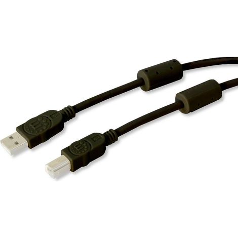 Manhattan Cavo USB 2.0 A M / B M 1.8m con Ferrite Doppia Schermatura Nero (1/3)