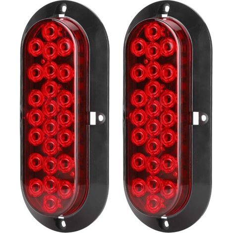 FEU ARRIÈRE DE FREIN À LED OVALE ÉTANCHE ROUGE POUR REMORQUE DE CAMION (1/5)