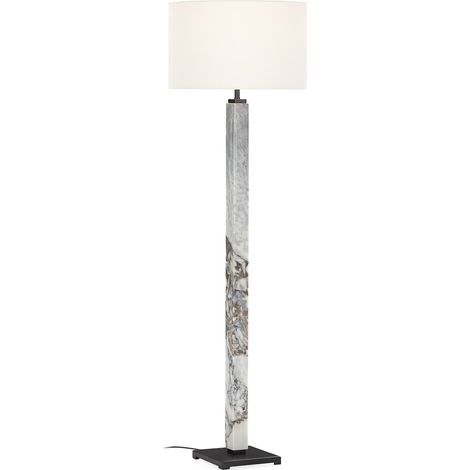 Lampadaire en marbre et métal noir mat - Noir mat (1/5)
