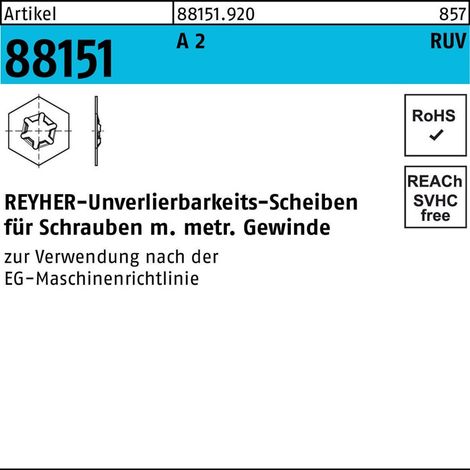 RUV-Scheibe A 2 M 8 x 16 x 0,5 A 2 S 100 Stk (1/2)