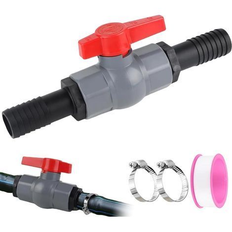 40-mm-PVC-Kugelhahn-Schlauchanschluss, Pool-Absperrventil mit 32-mm-Innengewinde und 32-mm-Anschlüssen, Poolanschluss, Konstruktion – 32 mm (1/5)