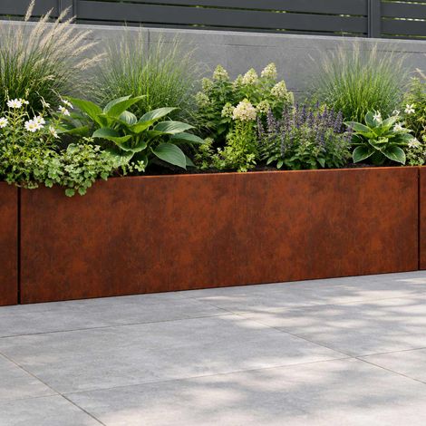 vidaXL Mur de soutènement 2 pc 80 x 12 x 50 cm Acier patiné Rouillé (1/5)
