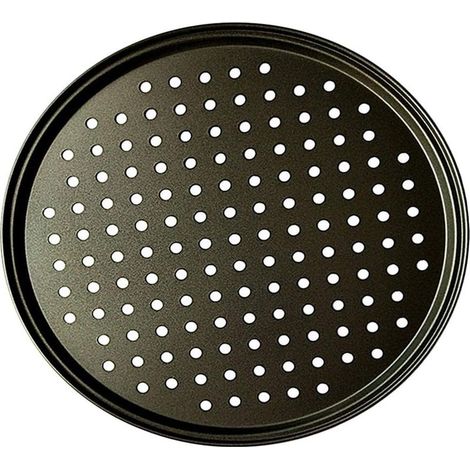 Poêle à Pizza Punch Acier Au Carbone Plat Four Perforé Multi-Usages Plaque à Pizzac Anti-adhérent Plaques à Pizza Utilisée pour Pâtisserie, La Pizza, Le Gâteau, Les Sandwichs, Saucisse, Galettes (1/5)