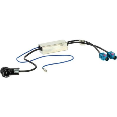 Adaptateur Antenne 2xFakra M ISO M Amplifie Alimentation fantome compatible avec Audi Seat Skoda VW Citroen