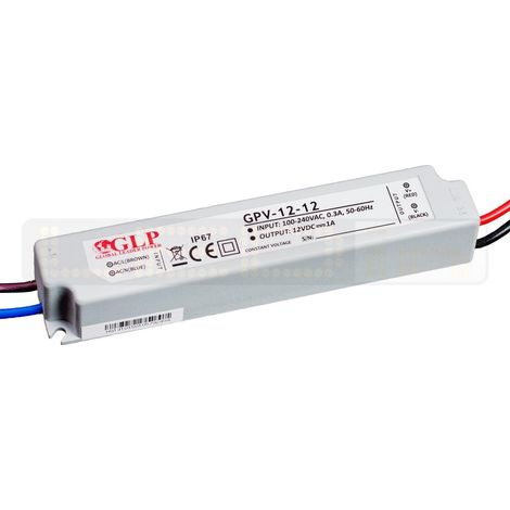 LED Trafo 12W 1A 12V Netzteil IP67 Wasserdicht Transformator Treiber für LED Leuchtmittel Beleuchtung (1/5)