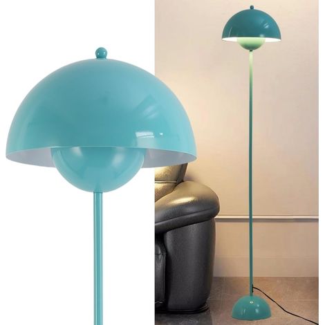 Lampadaire champignon métal turquoise clair, H160 cm (1/5)