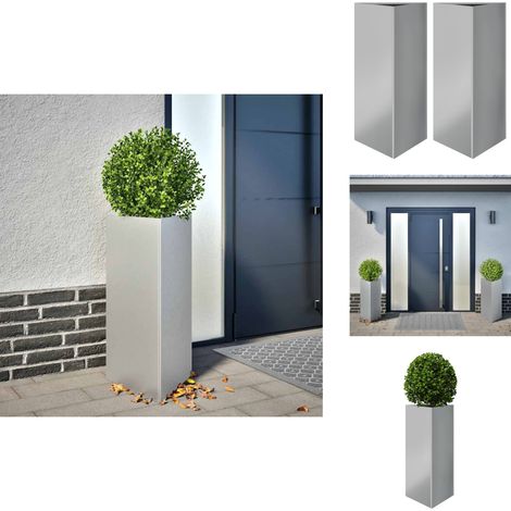 Jardinières 2 pcs triangulaire 40x40x75 cm acier galvanisé - Jardinière - Jardinières - Jardinière D'extérieur - Jardinière De Patio (1/5)
