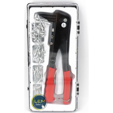 Coffret Riveteuse manuelle Pince à riveter avec un assortiment de 100 rivets aveugles (1/3)