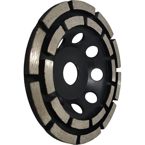 Disque Diamant à Meuler et Poncer, Meule Abrasive Diamantée 125mm x 22,23mm à Double Rangée, pour Poncer Chape, Dalle Béton, Carrelage et Colle Carrelage. (1/4)