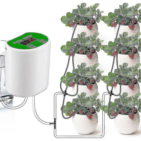 Système d'arrosage automatique d'intérieur avec chargeur USB, kit d'irrigation goutte à goutte, dispositif d'arrosage automatique pour 8 plantes en pot pour jardin. (1/4)