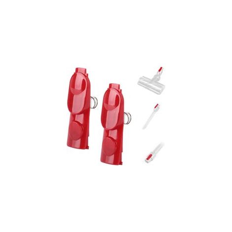 2 Pièces Détachées pour Aspirateur Dyson, Boutons de Verrouillage à Clip avec Ressort, Compatible avec Dyson V6/V7/V8/V10 Aspirateur Pièces de Rechange, Accessoires pour Dyson (rouge) (1/4)