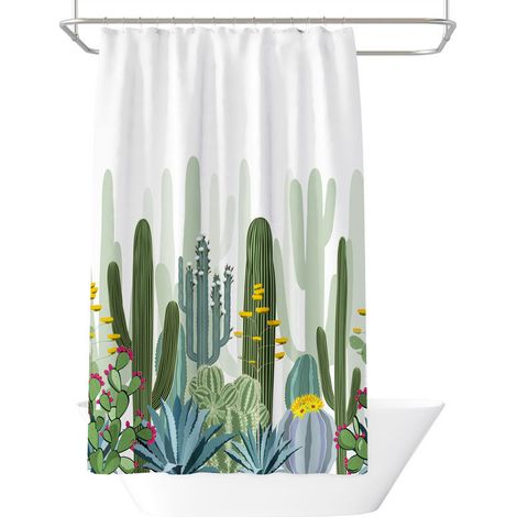 Filiyano-Rideau de douche imprimé cactus vert (1/5)