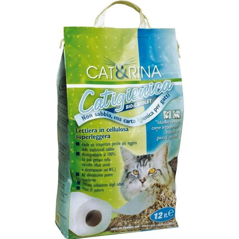 Bac à litière en papier pour chats et petits animaux 12 litres