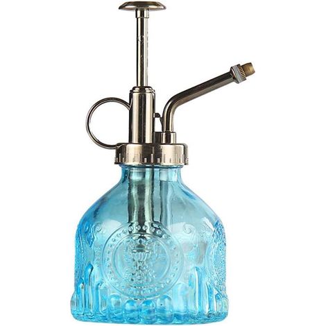 Flacon pulvérisateur en verre pour plantes, arrosoir vintage de 6,5 "de haut avec pompe supérieure, buse à haute atomisation étanche pour plantes de jardin fleur, solutions de nettoyage - Bleu (1/5)