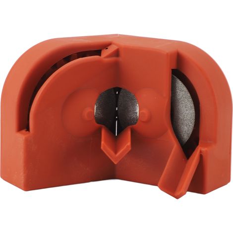 Afilador de brocas portátil y multifuncional de color naranja para brocas de acero de alta velocidad, carburo y cobalto. (1/5)