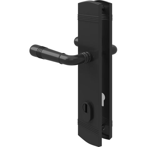 Sicherheitsbeschlag Schwarz matt Kernziehschutz Türbeschlag Türdrücker modern Drücker/Drücker DIN 10/92