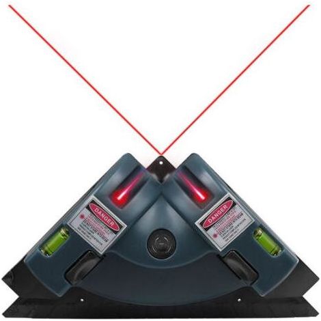Lntyq Niveau laser à projection à angle droit, boîtier plastique intégré, niveau laser infrarouge à ligne horizontale et verticale, niveau de carrelage, mesureur d'angle laser, bleu(19010656m (1/4)