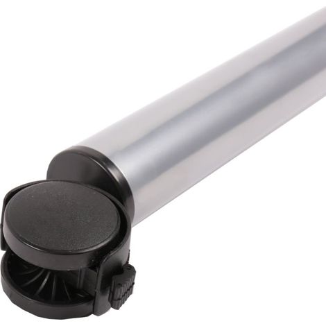 Tischbein Möbelbein Tischfuss Möbelfuss auf Rolle mit Bremse 710mm ø 50mm Silbergrau - RAL9006 (1/3)